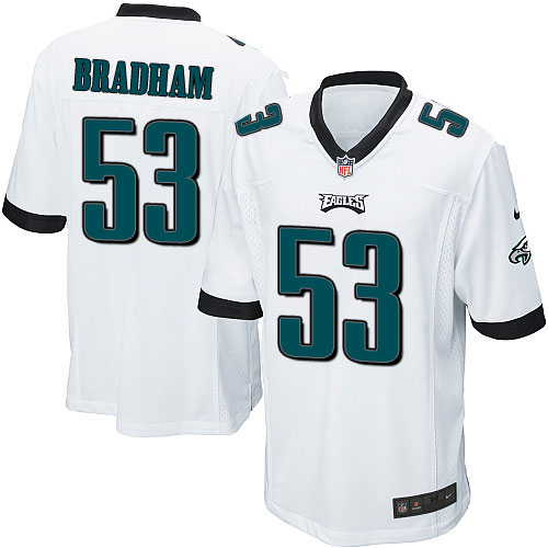 Men's Game Nigel Bradham Nike Jersey White Road - #53 NFL Philadelphia Eagles